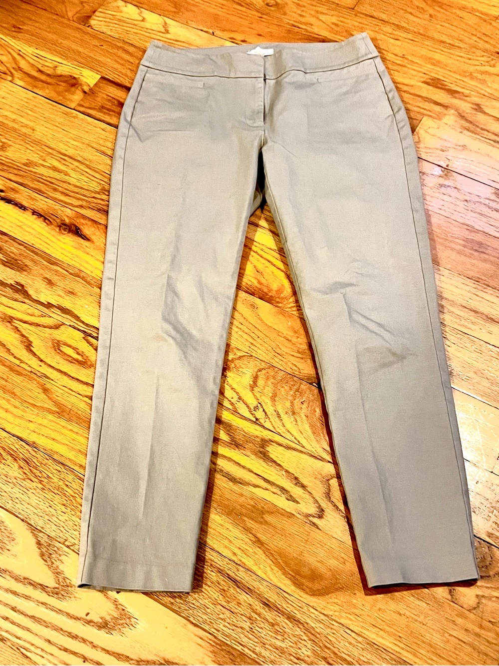 Eileen Fisher Organic Cotton Tapered Chino Pants  Mid-Rise Flat Front Size 4 - Picture 2 of 10